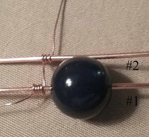 Linda Gale's Wire Weave Combination - Framed Netting - Using a bead to maintain width.  Make 'anchor coils' on wires , Wire Weaving, Weaving, Wire Weaving, Weaving Wire, I used 20 gauge copper wire